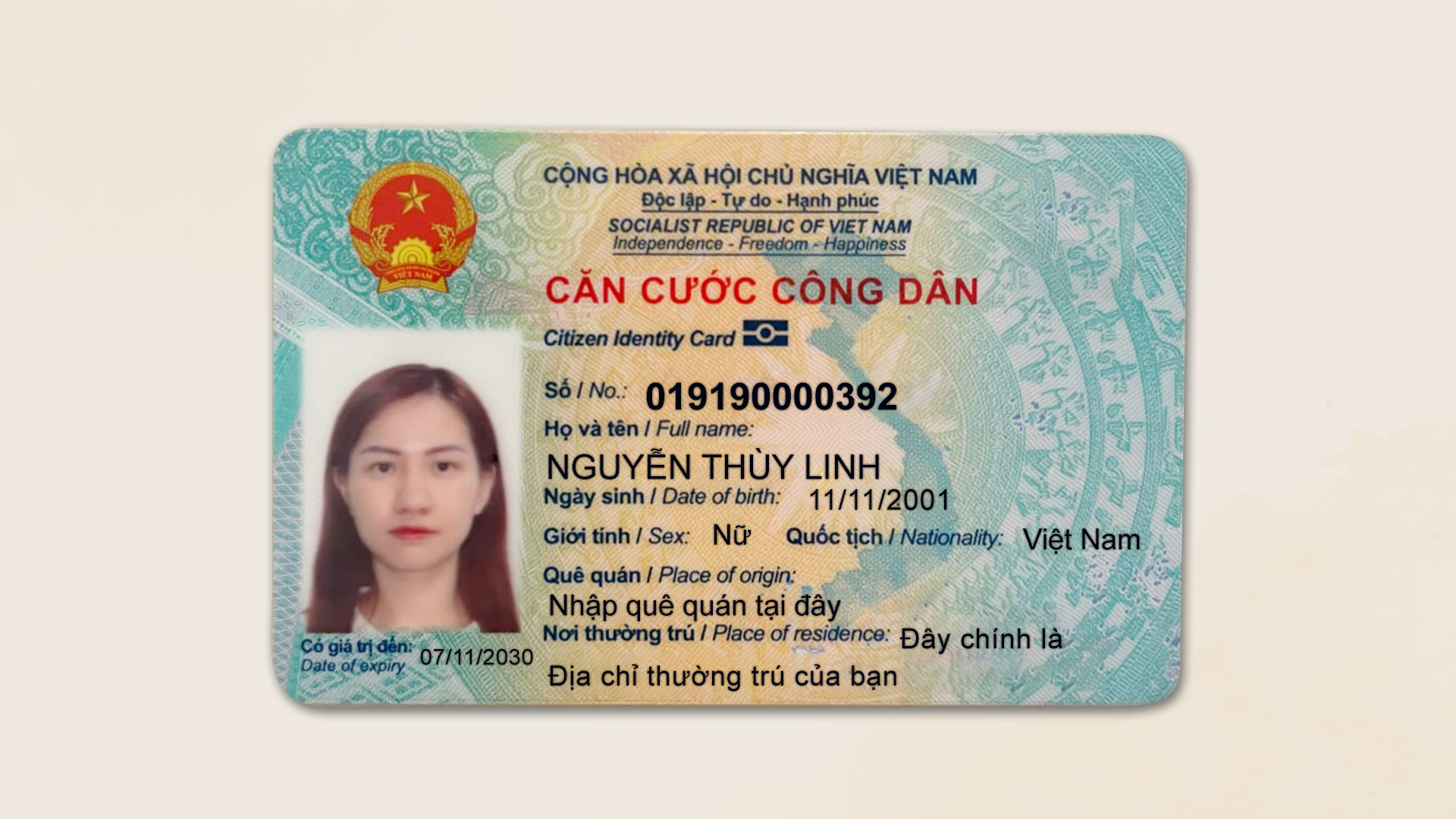 Fake cccd 2 mặt